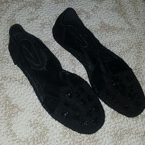 Black Zara Strap Flats